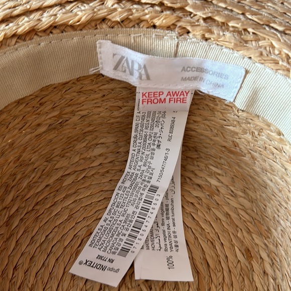 Zara straw summer beach hat for toddlers 3-6 years old one size - Picture 3 of 7